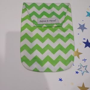 Green chevron diaper pouch